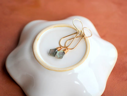 Prism Hoops - Labradorite