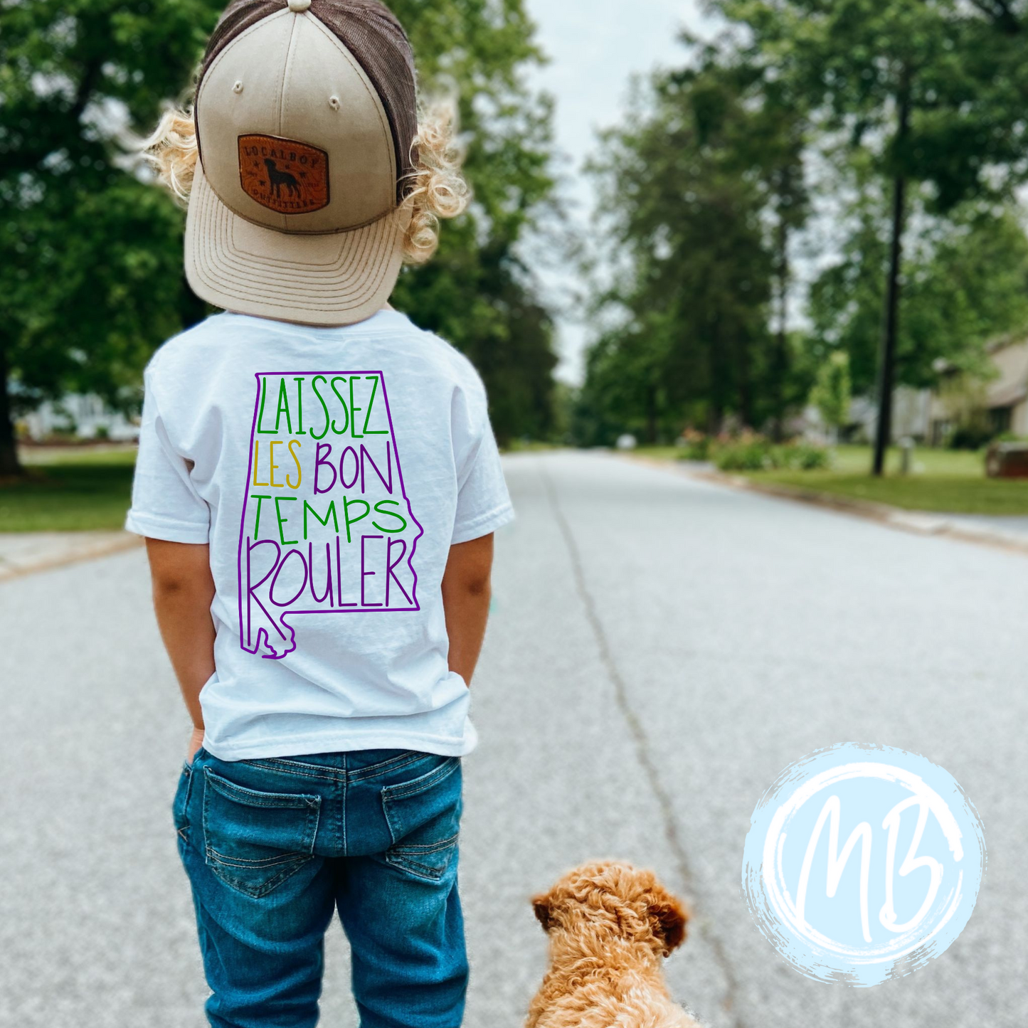 Laissez Les Bon Temps Rouler Alabama Toddler, Youth or Adult Tee Design on Back