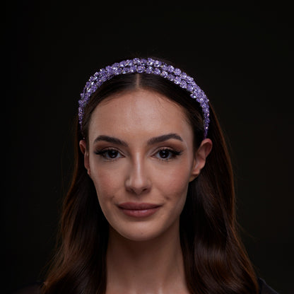Lavender Crystal Beaded Hairband