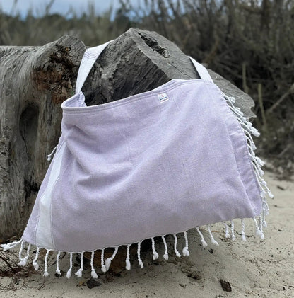 Solid 3‑in‑1 Turkish Cotton Beach Bag