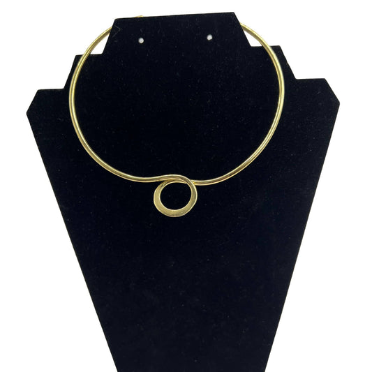 Geometric Circle Brass Collar Necklace | Leo