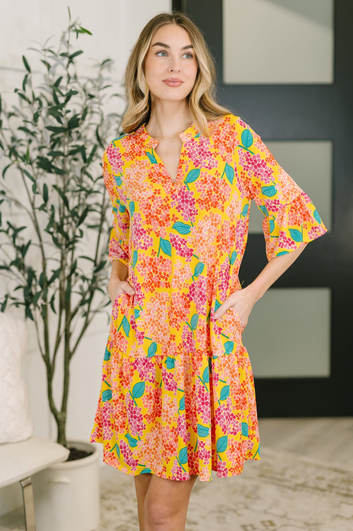 Lizzy Sunday Dress in Leaf Multi Floral- 3/3/2026 NEW