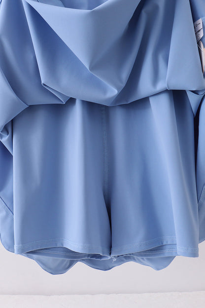 Blue active scalloped mom&me dress