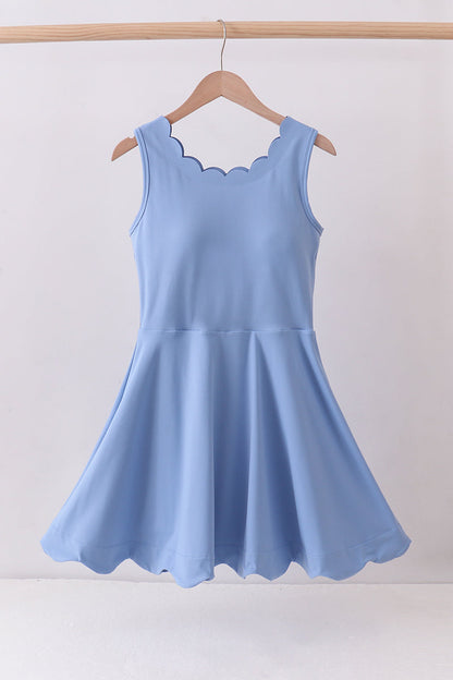 Blue active scalloped mom&me dress