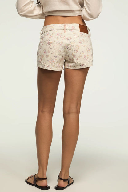 [163339-410] WOMENS LUCKY BRAND MID RISE FESTIVAL SHORT - BOPPIN' FLORALS WASH