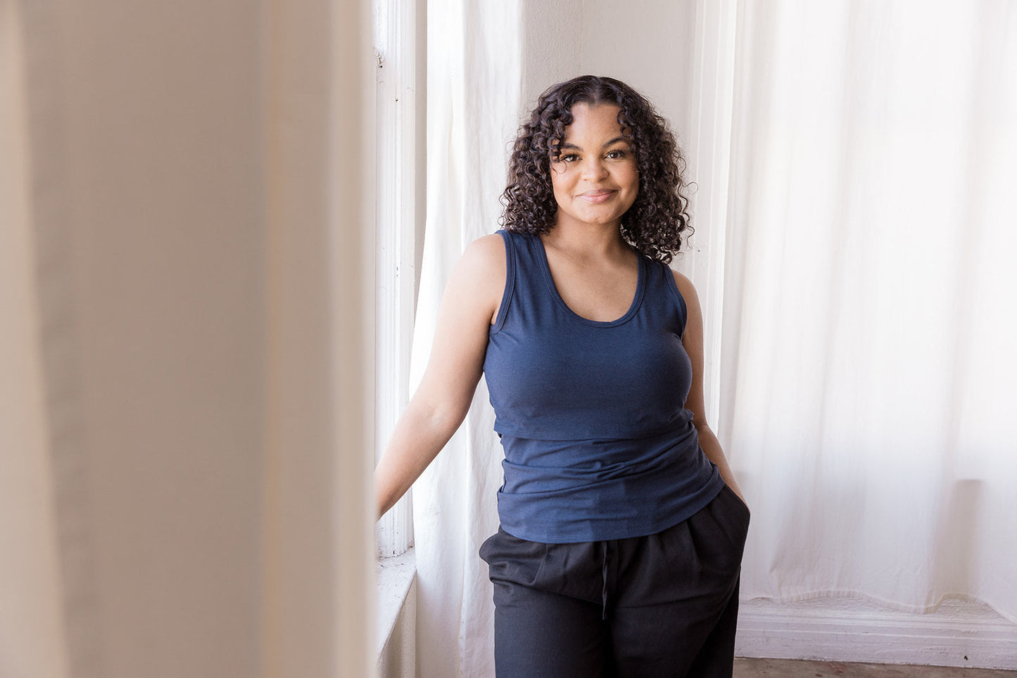 Everywhere Breastfeeding Tank Top - Navy