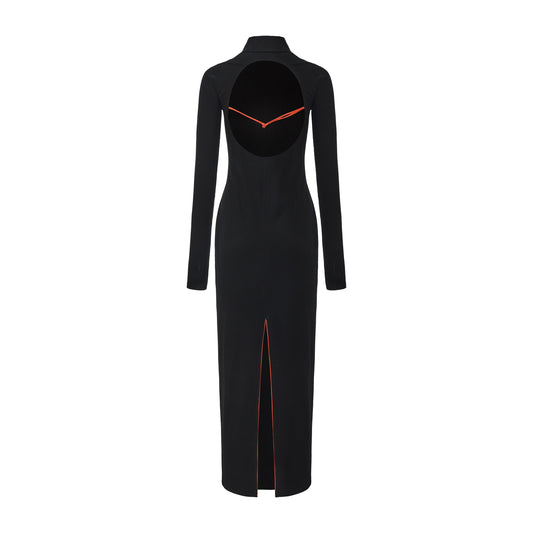 Lian High Neck Open Back Maxi Dress