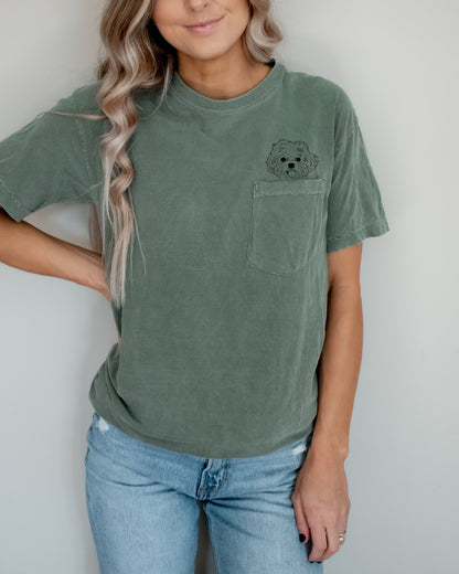 Maltese Dog mom Comfort Colors Pocket T Shirt