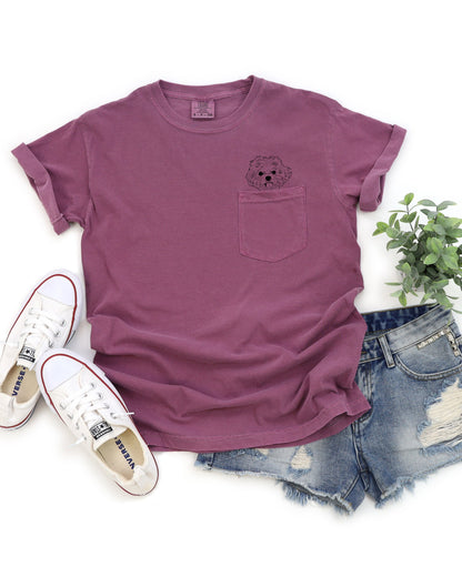 Maltese Dog mom Comfort Colors Pocket T Shirt