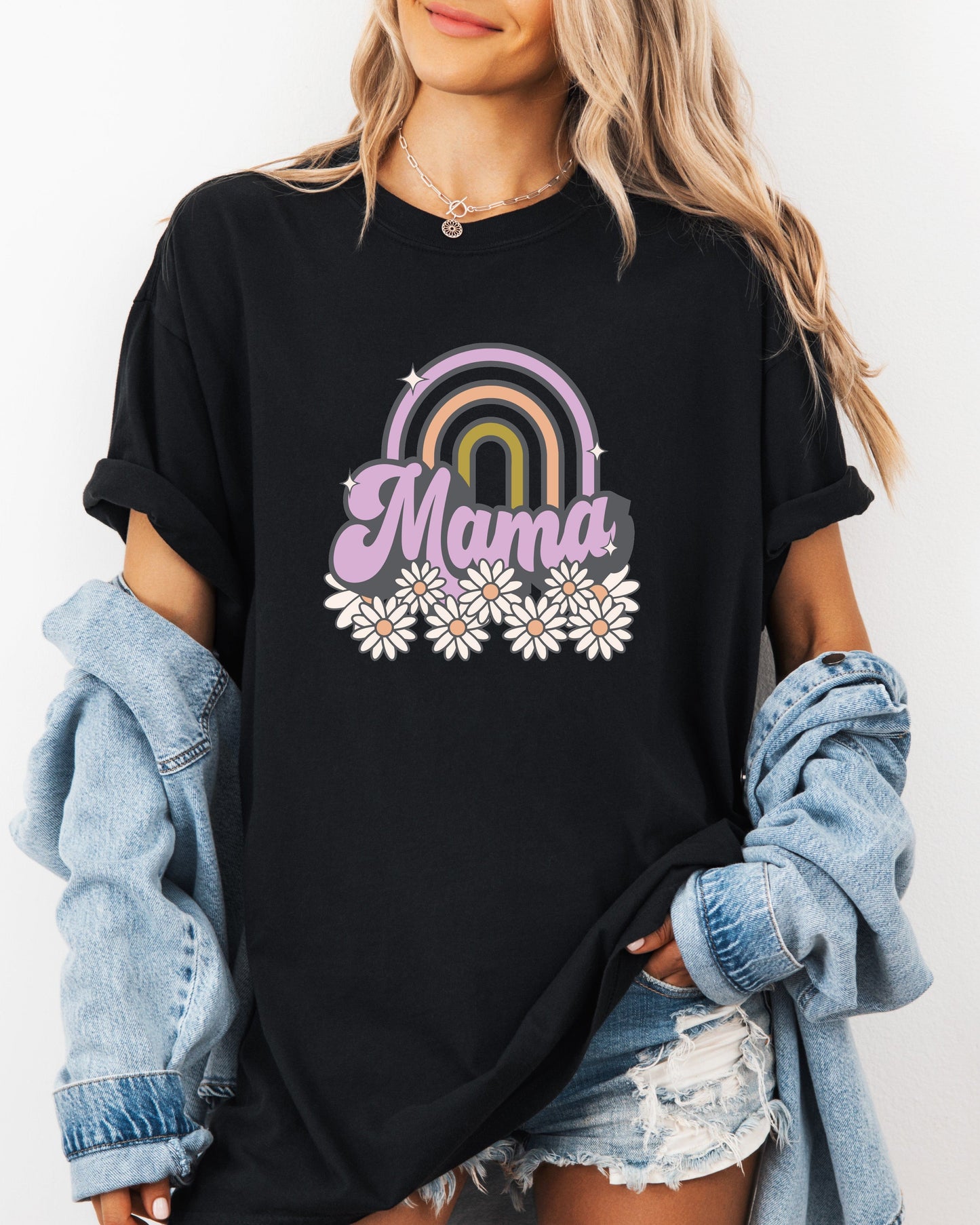 Mama Rainbow Comfort Colors T Shirt