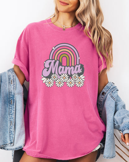 Mama Rainbow Comfort Colors T Shirt