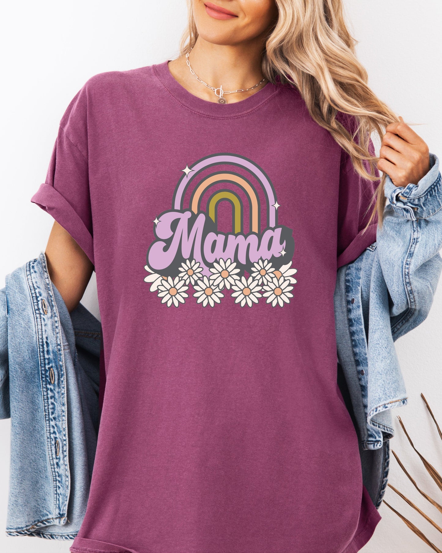 Mama Rainbow Comfort Colors T Shirt