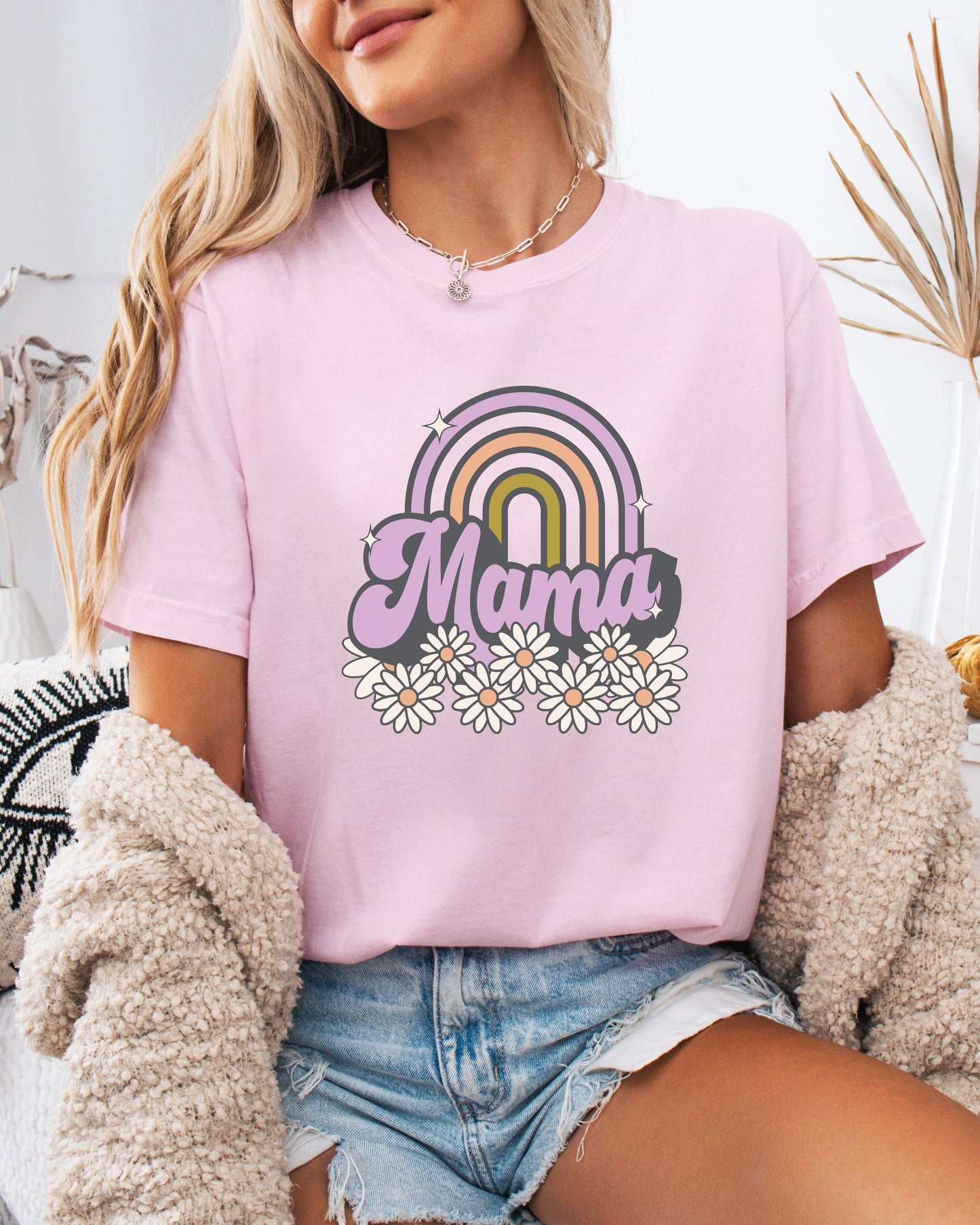 Mama Rainbow Comfort Colors T Shirt