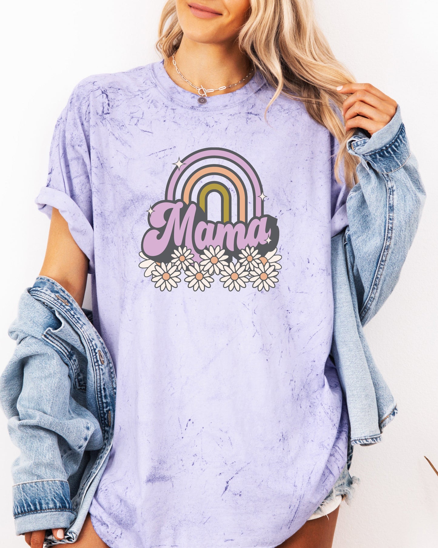 Mama Rainbow Comfort Colors T Shirt