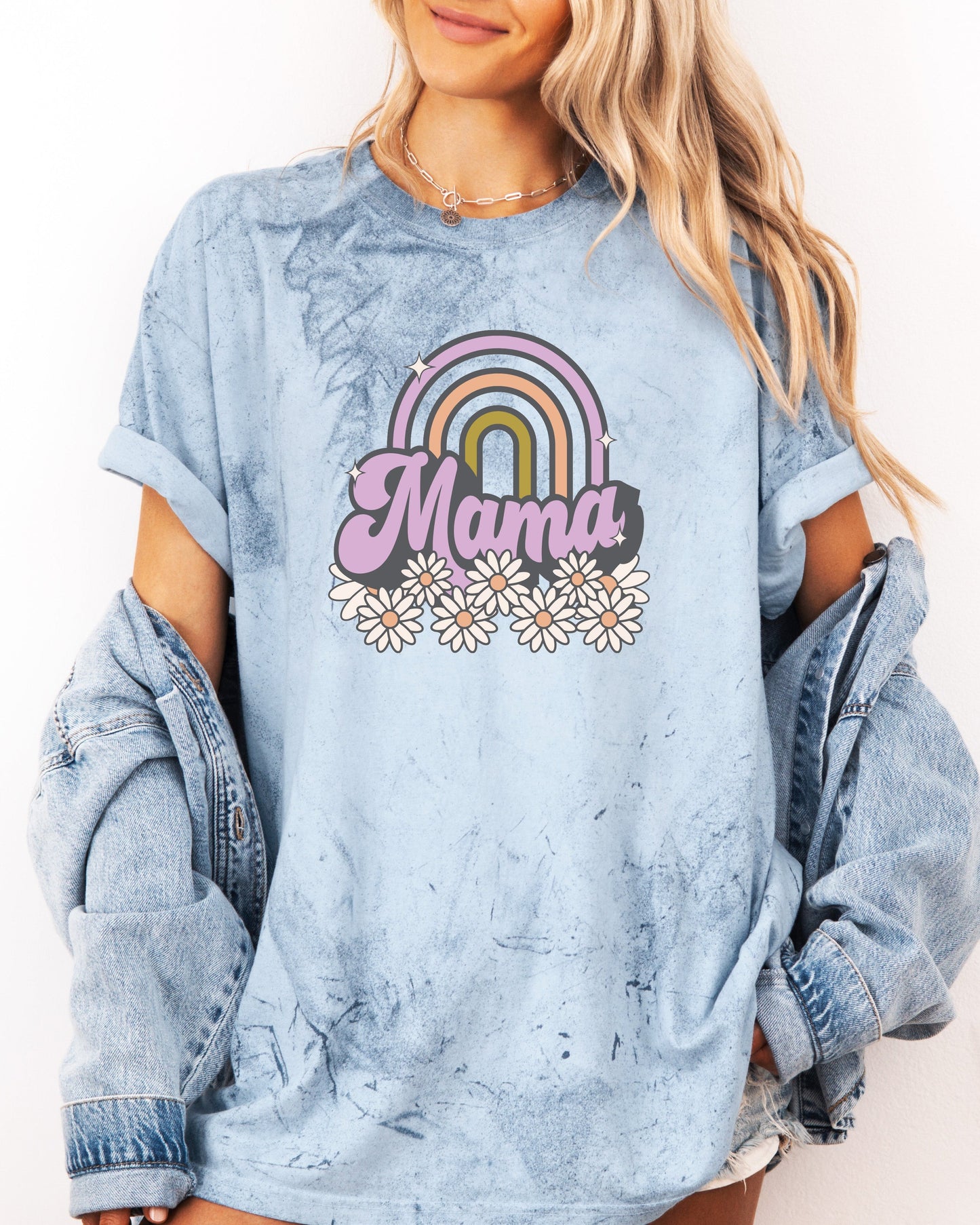 Mama Rainbow Comfort Colors T Shirt