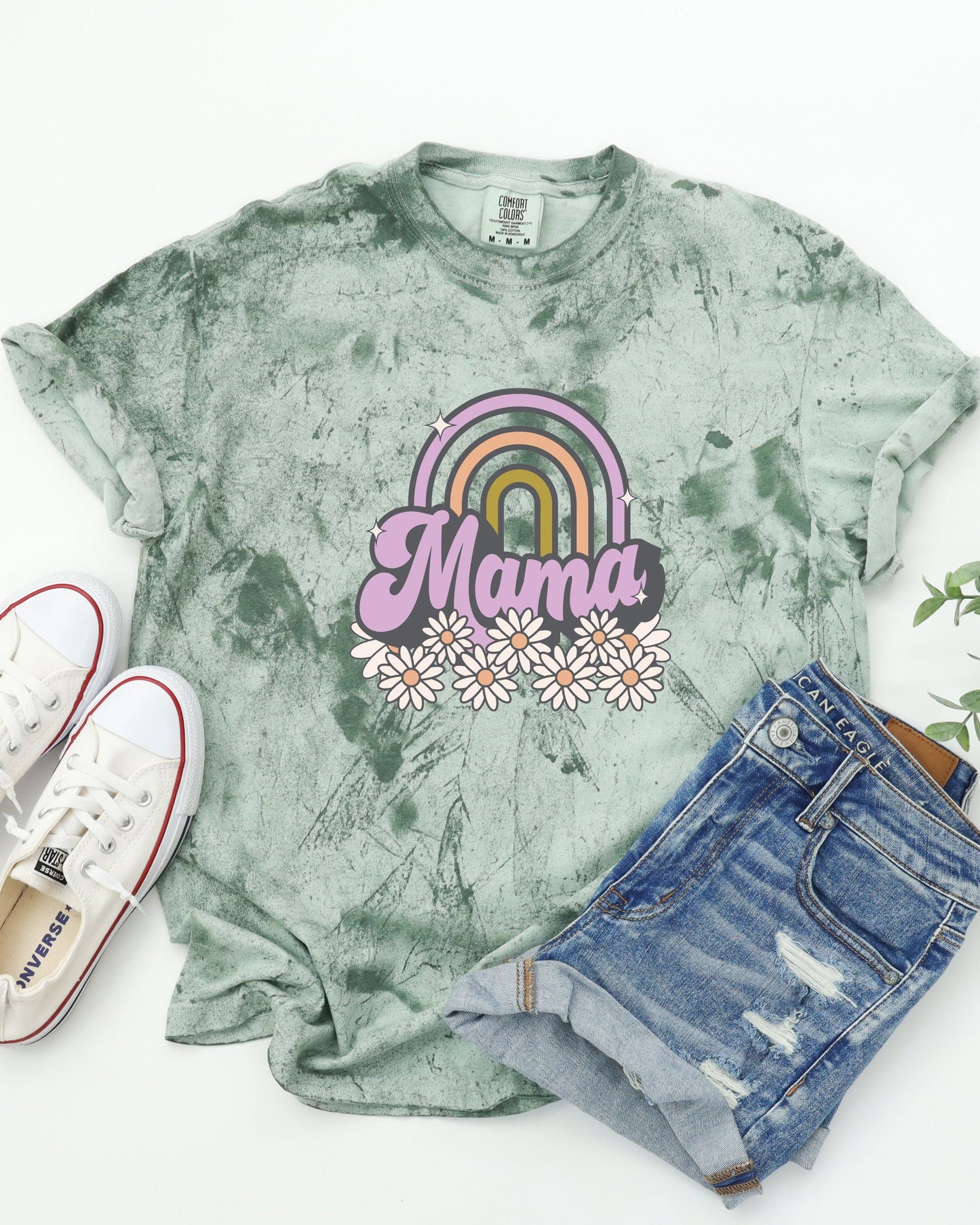 Mama Rainbow Comfort Colors T Shirt