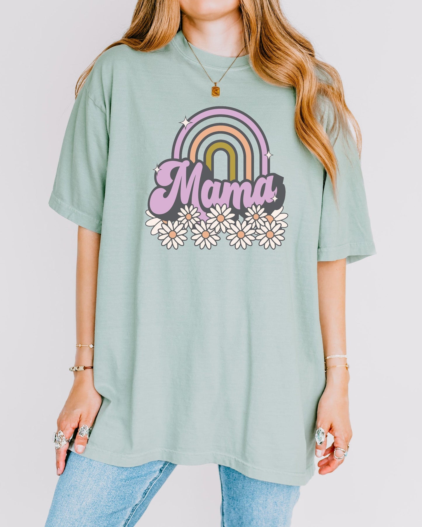 Mama Rainbow Comfort Colors T Shirt