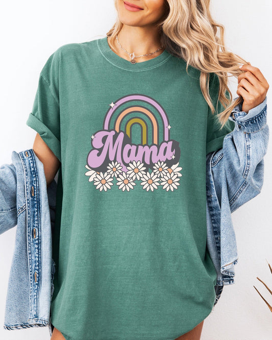 Mama Rainbow Comfort Colors T Shirt
