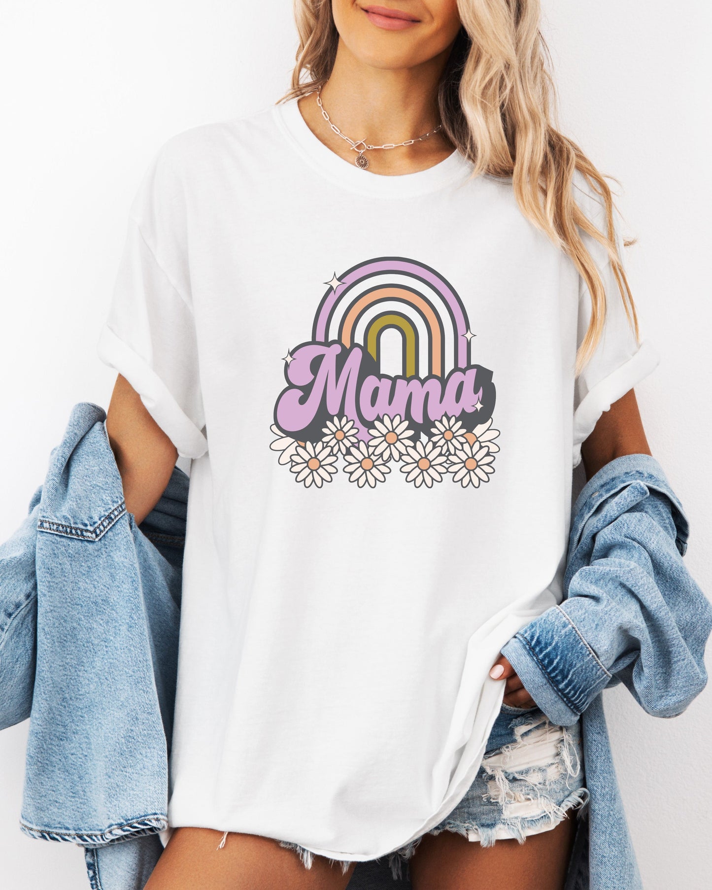 Mama Rainbow Comfort Colors T Shirt