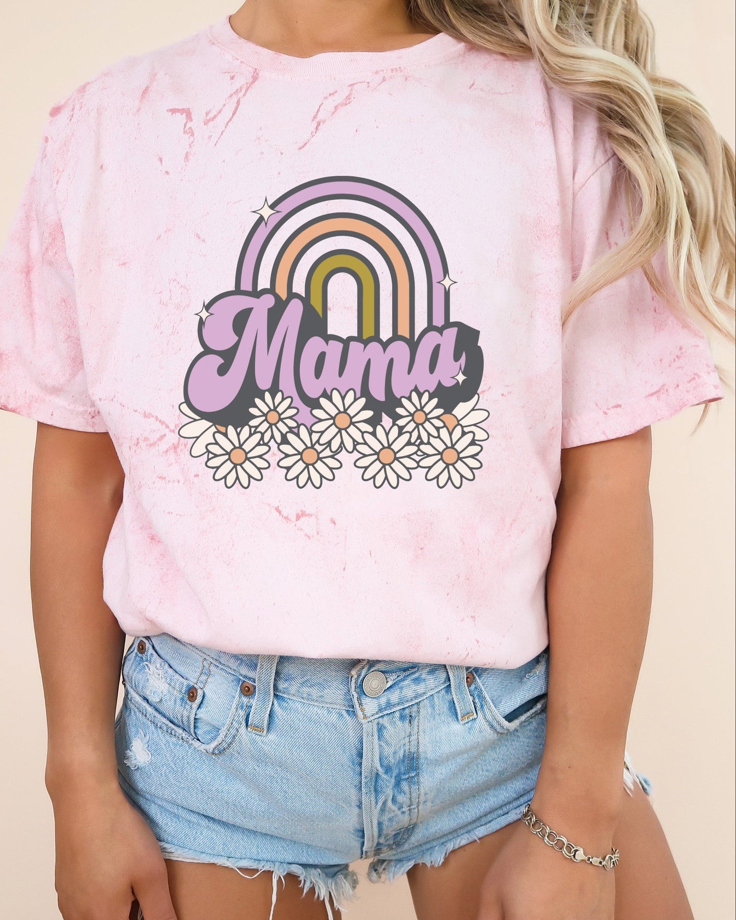 Mama Rainbow Comfort Colors T Shirt