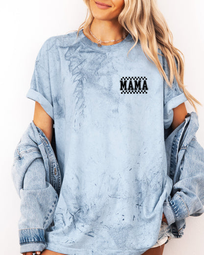 RetroPlaid MamaCheckered Front & Back Comfort Colors T Shirt
