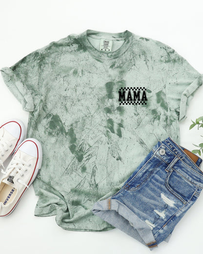 RetroPlaid MamaCheckered Front & Back Comfort Colors T Shirt