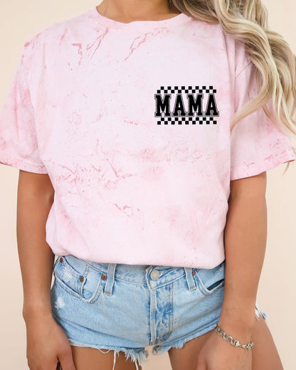 RetroPlaid MamaCheckered Front & Back Comfort Colors T Shirt