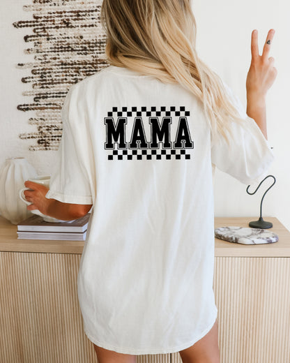 RetroPlaid MamaCheckered Front & Back Comfort Colors T Shirt