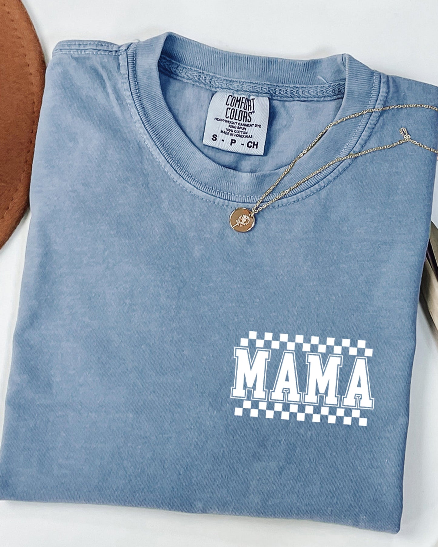 RetroPlaid MamaCheckered Front & Back Comfort Colors T Shirt