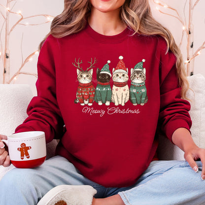 Meowy Christmas Santa Cats Paws Cozy Feline Cheer For Pet Lovers Everywhere Sweatshirt