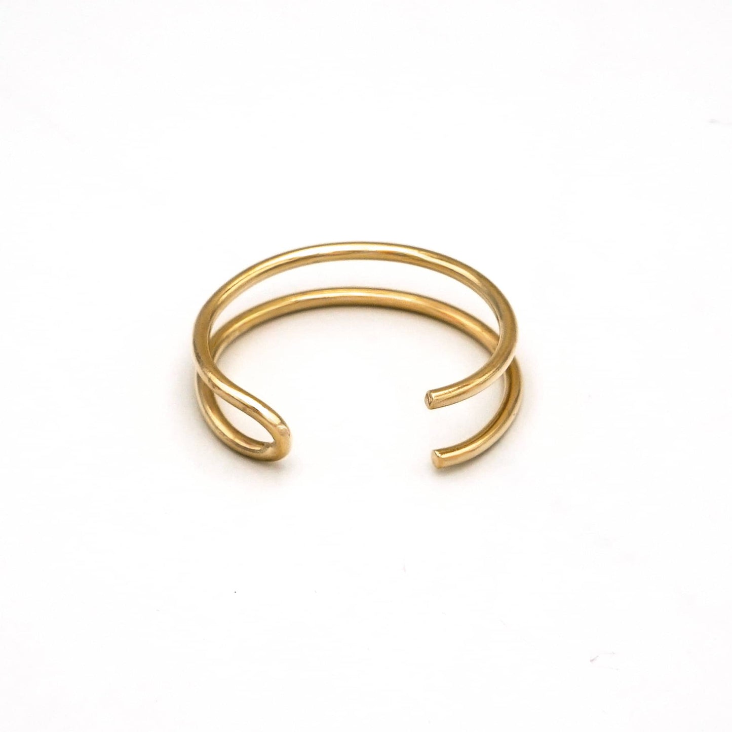 Double Loop Brass Cuff Bracelet | Mia