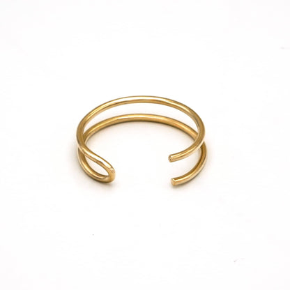 Double Loop Brass Cuff Bracelet | Mia