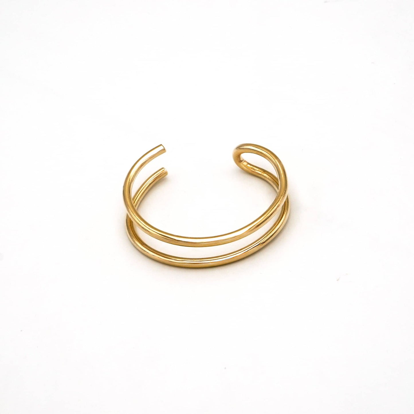 Double Loop Brass Cuff Bracelet | Mia