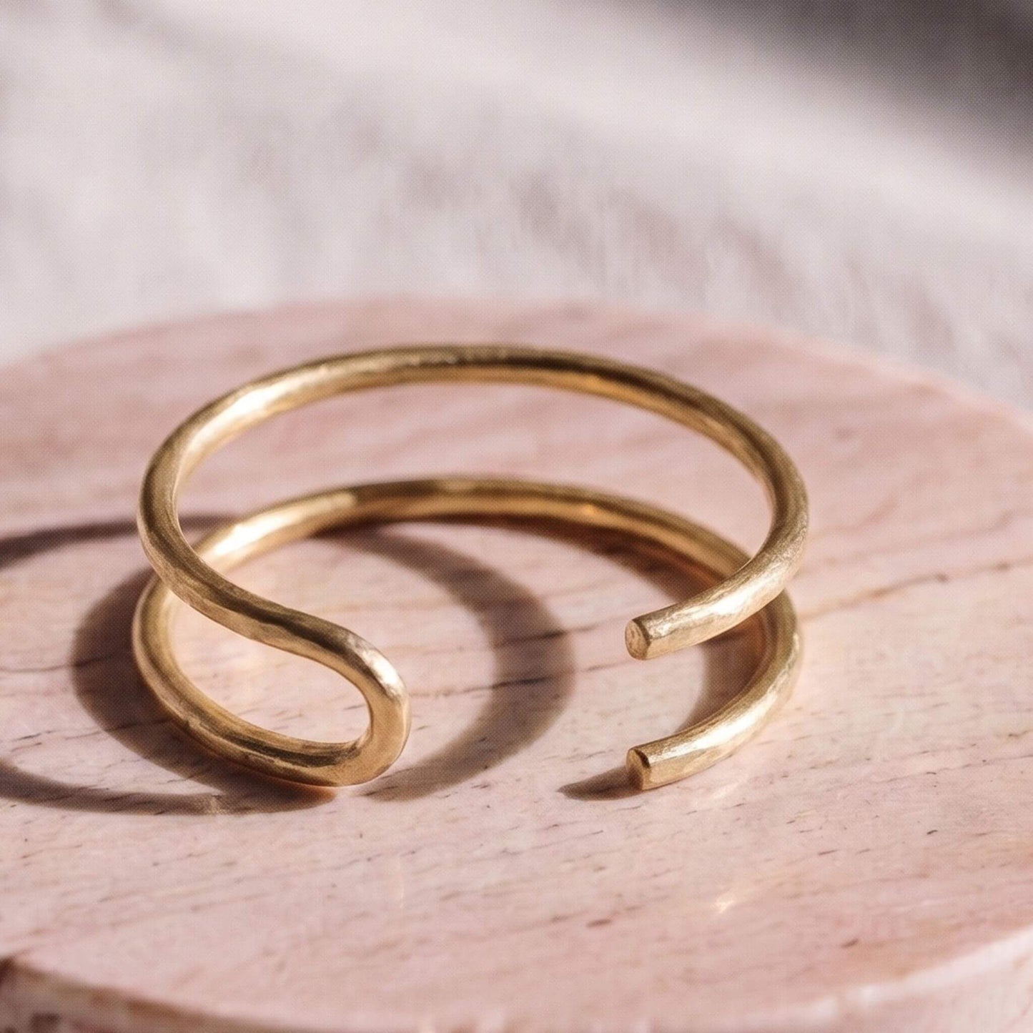 Double Loop Brass Cuff Bracelet | Mia