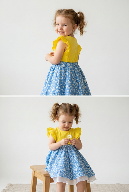 Blossom Organic Cotton Toddler Dress – Everyday Summer Dress for Girls
