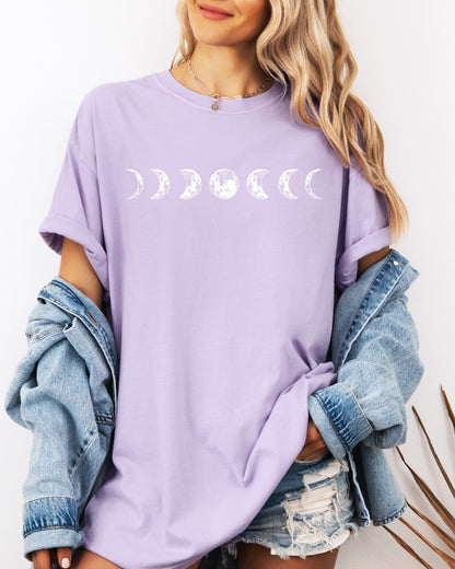Moon Phase Nature Comfort Colors Garment-Dyed T-Shirt – Summer Vacation Camping Graphic Tee
