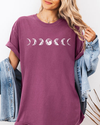 Moon Phase Nature Comfort Colors Garment-Dyed T-Shirt – Summer Vacation Camping Graphic Tee