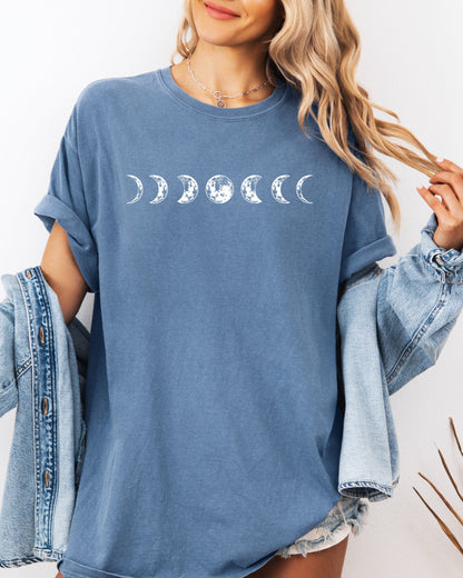 Moon Phase Nature Comfort Colors Garment-Dyed T-Shirt – Summer Vacation Camping Graphic Tee