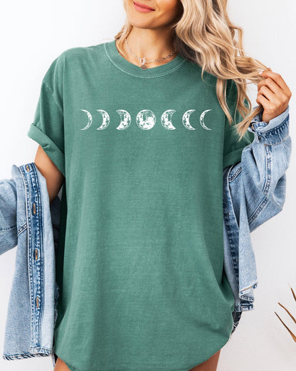 Moon Phase Nature Comfort Colors Garment-Dyed T-Shirt – Summer Vacation Camping Graphic Tee