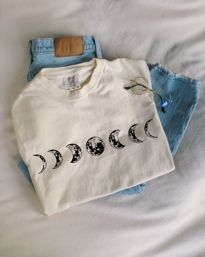 Moon Phase Nature Comfort Colors Garment-Dyed T-Shirt – Summer Vacation Camping Graphic Tee