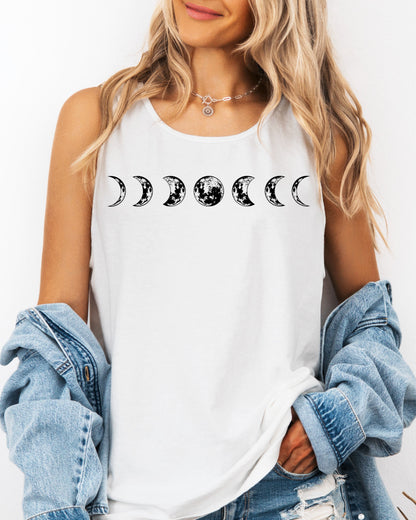 Moon Phase Comfort Colors Tank Top – Celestial Astrology Minimal Graphic