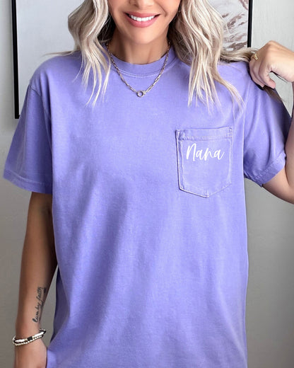 Nana Grandma Comfort Colors Pocket T Shirt