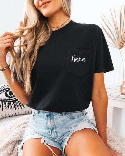 Nana Grandma Comfort Colors Pocket T Shirt
