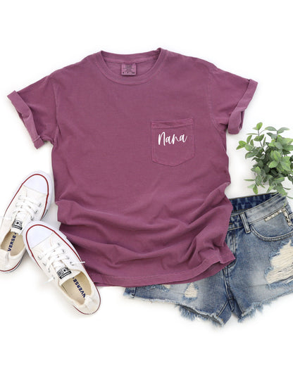Nana Grandma Comfort Colors Pocket T Shirt
