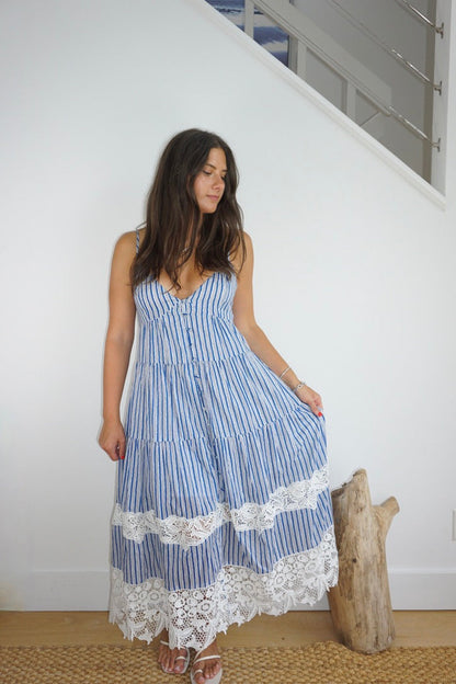 Irina Dress in Blue Sea Stripe