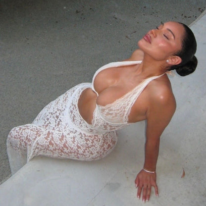 No Second Chance White Lace Maxi Dress