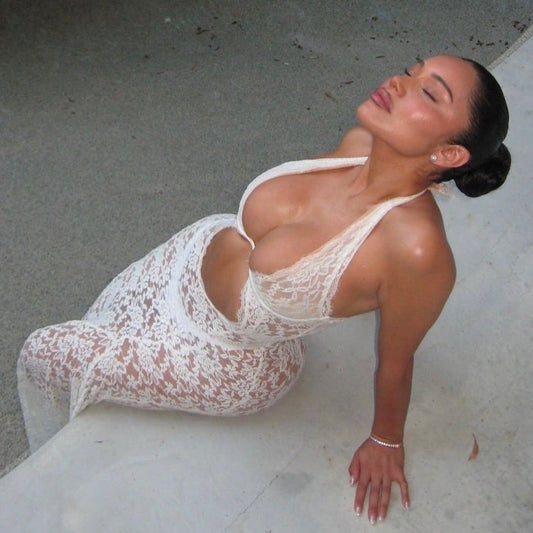 No Second Chance White Lace Maxi Dress