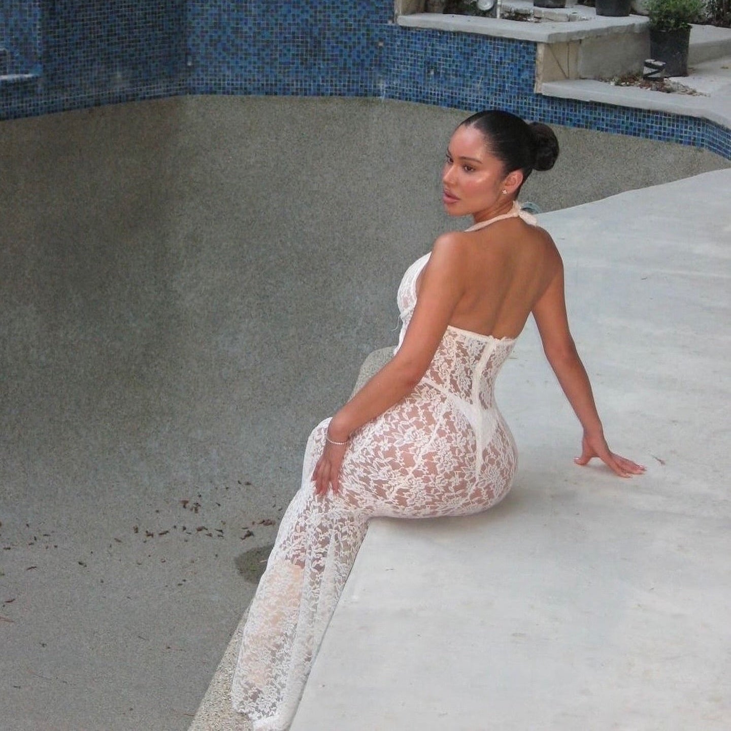 No Second Chance White Lace Maxi Dress