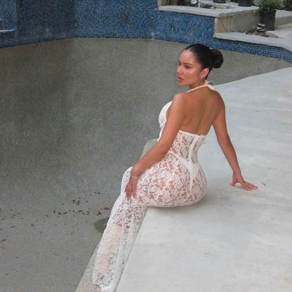 No Second Chance White Lace Maxi Dress