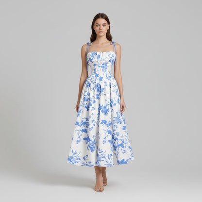 Tie-Shoulder Floral Mini Dress